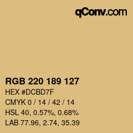 Farbcode: RGB 220 189 127 | qconv.com