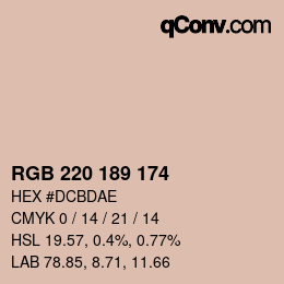 Color code: RGB 220 189 174 | qconv.com