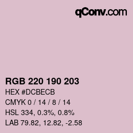 Color code: RGB 220 190 203 | qconv.com