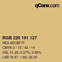 カラーコード: RGB 220 191 127 | qconv.com