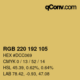 カラーコード: RGB 220 192 105 | qconv.com