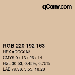 Color code: RGB 220 192 163 | qconv.com