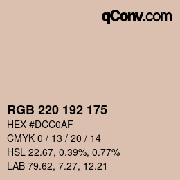 カラーコード: RGB 220 192 175 | qconv.com