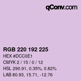 Color code: RGB 220 192 225 | qconv.com