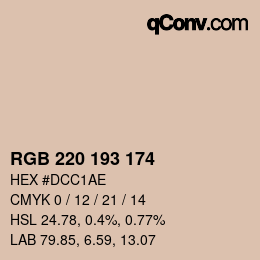 Color code: RGB 220 193 174 | qconv.com