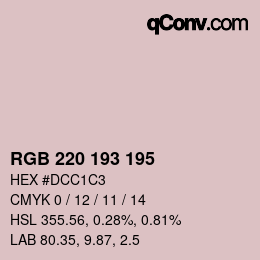 颜色代码: RGB 220 193 195 | qconv.com