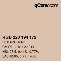 Color code: RGB 220 194 172 | qconv.com