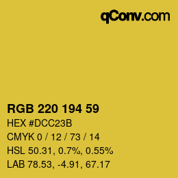 Color code: RGB 220 194 59 | qconv.com