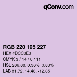 Color code: RGB 220 195 227 | qconv.com