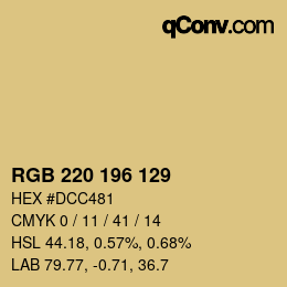 カラーコード: RGB 220 196 129 | qconv.com