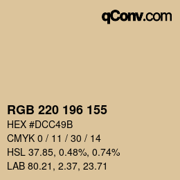 Color code: RGB 220 196 155 | qconv.com