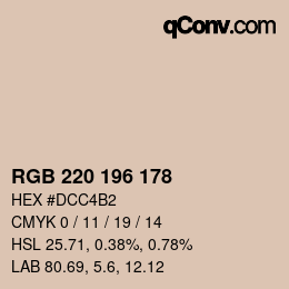カラーコード: RGB 220 196 178 | qconv.com
