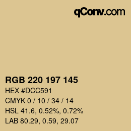 Color code: RGB 220 197 145 | qconv.com