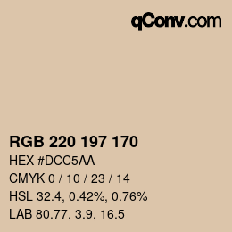 Color code: RGB 220 197 170 | qconv.com