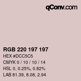 Color code: RGB 220 197 197 | qconv.com