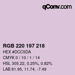カラーコード: RGB 220 197 218 | qconv.com