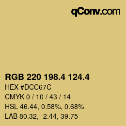 カラーコード: RGB 220 198.4 124.4 | qconv.com