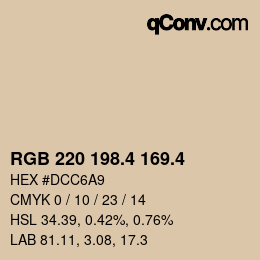 カラーコード: RGB 220 198.4 169.4 | qconv.com