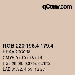 カラーコード: RGB 220 198.4 179.4 | qconv.com
