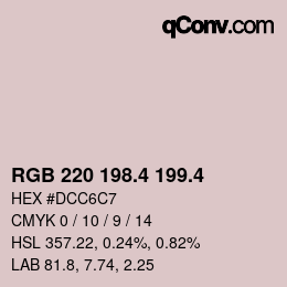 カラーコード: RGB 220 198.4 199.4 | qconv.com