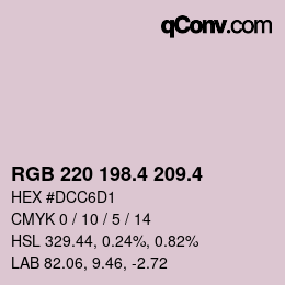 カラーコード: RGB 220 198.4 209.4 | qconv.com