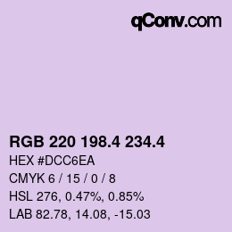カラーコード: RGB 220 198.4 234.4 | qconv.com