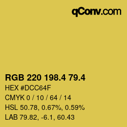 カラーコード: RGB 220 198.4 79.4 | qconv.com