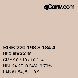 カラーコード: RGB 220 198.8 184.4 | qconv.com