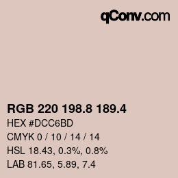 カラーコード: RGB 220 198.8 189.4 | qconv.com