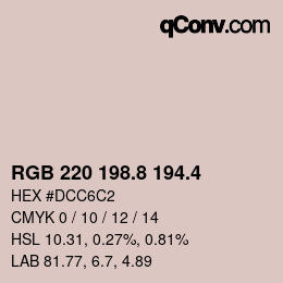 カラーコード: RGB 220 198.8 194.4 | qconv.com