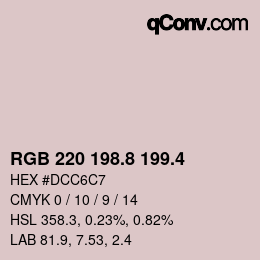 カラーコード: RGB 220 198.8 199.4 | qconv.com