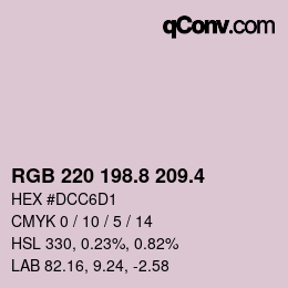 カラーコード: RGB 220 198.8 209.4 | qconv.com