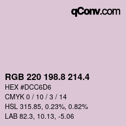 カラーコード: RGB 220 198.8 214.4 | qconv.com