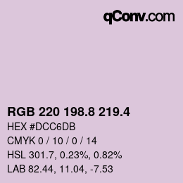 カラーコード: RGB 220 198.8 219.4 | qconv.com