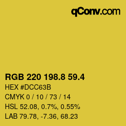 カラーコード: RGB 220 198.8 59.4 | qconv.com