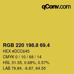 カラーコード: RGB 220 198.8 69.4 | qconv.com