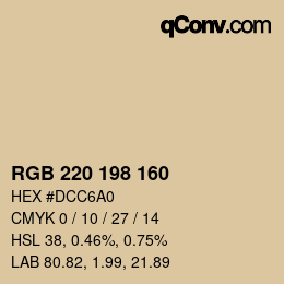 カラーコード: RGB 220 198 160 | qconv.com