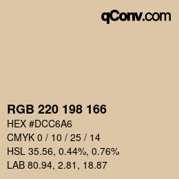 Color code: RGB 220 198 166 | qconv.com