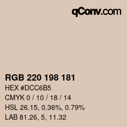 Color code: RGB 220 198 181 | qconv.com
