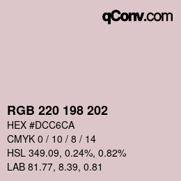 颜色代码: RGB 220 198 202 | qconv.com