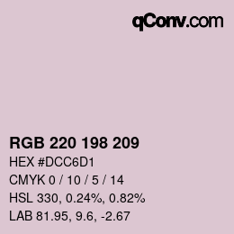 Color code: RGB 220 198 209 | qconv.com