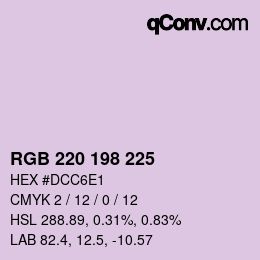 Color code: RGB 220 198 225 | qconv.com