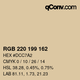 Color code: RGB 220 199 162 | qconv.com