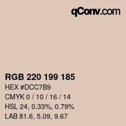 Color code: RGB 220 199 185 | qconv.com