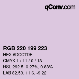 Color code: RGB 220 199 223 | qconv.com