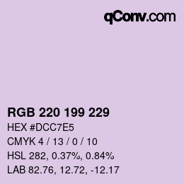 Color code: RGB 220 199 229 | qconv.com