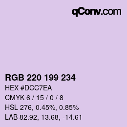 Farbcode: RGB 220 199 234 | qconv.com