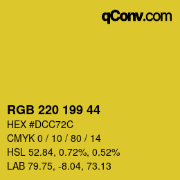 カラーコード: RGB 220 199 44 | qconv.com