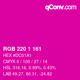 Color code: RGB 220 1 161 | qconv.com