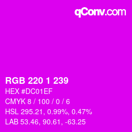 カラーコード: RGB 220 1 239 | qconv.com